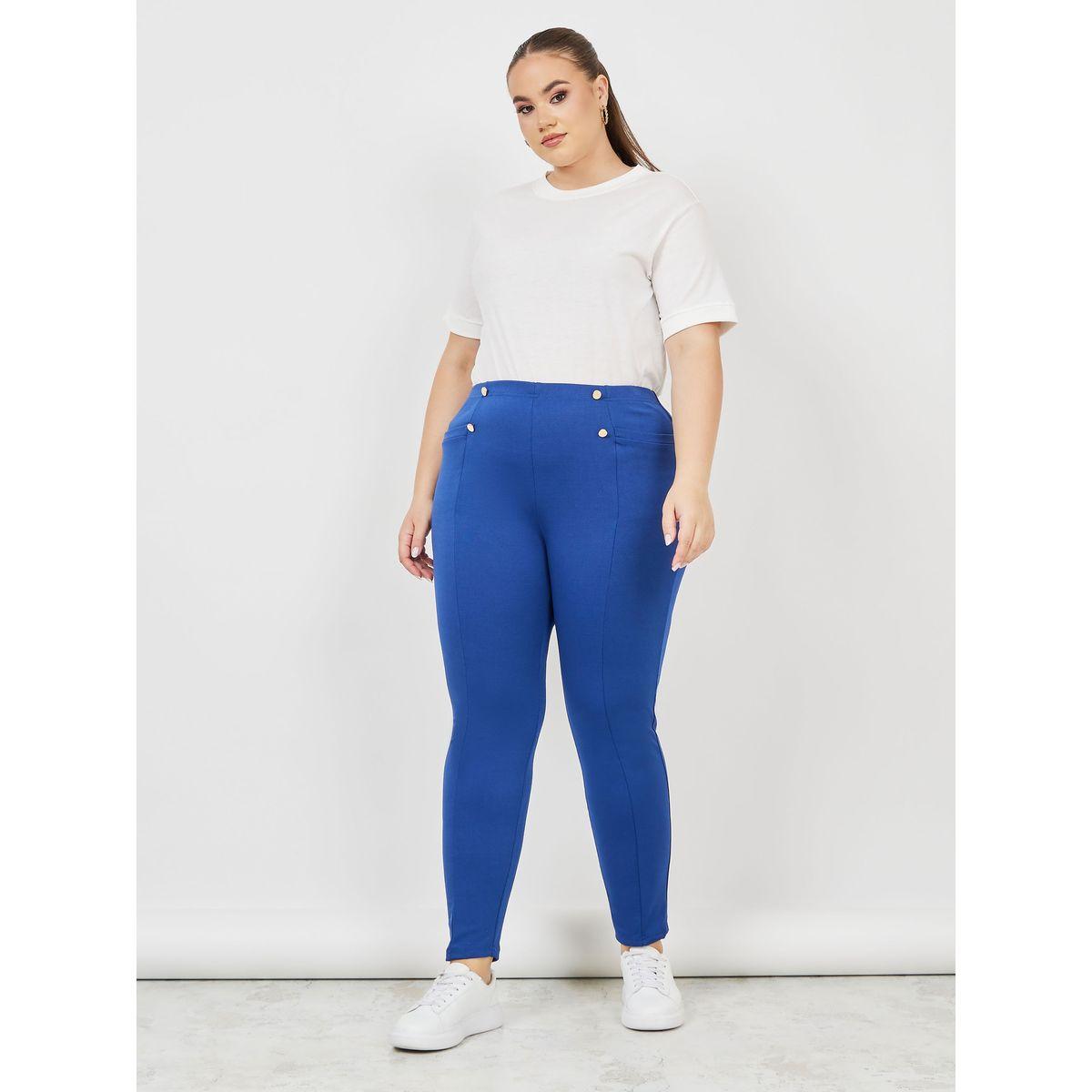 تريقنز بمقاس كبير وقصة سكيني مع خصر عالي-women-clothing-bottoms-leggings-image-2