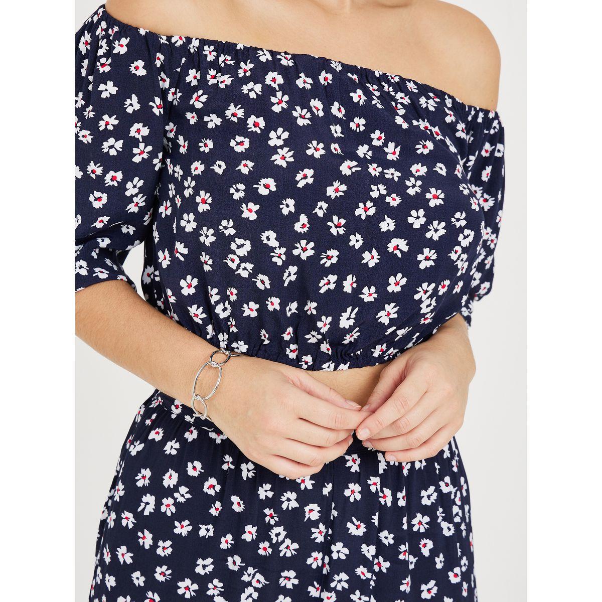 Styli Ditsy Print Off Shoulder Crop Top & Pants Co-Ords-women-clothing-coordsets-image-3