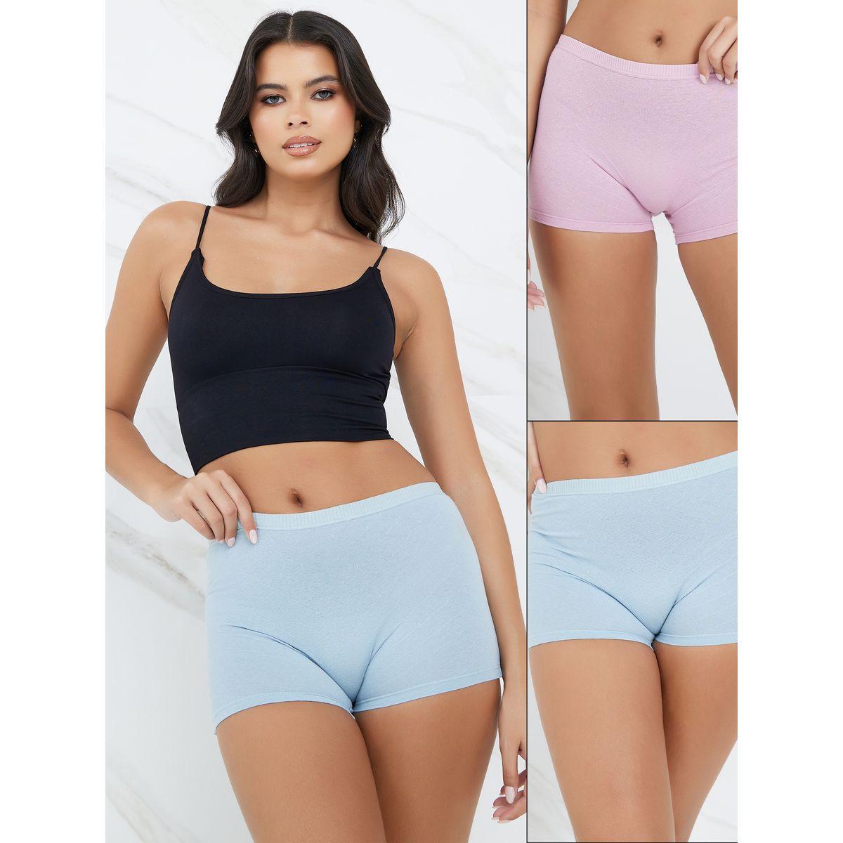 Styli Pack of 2 - Textured Cotton Shorts-women-clothing-lingerie-panties-image-1
