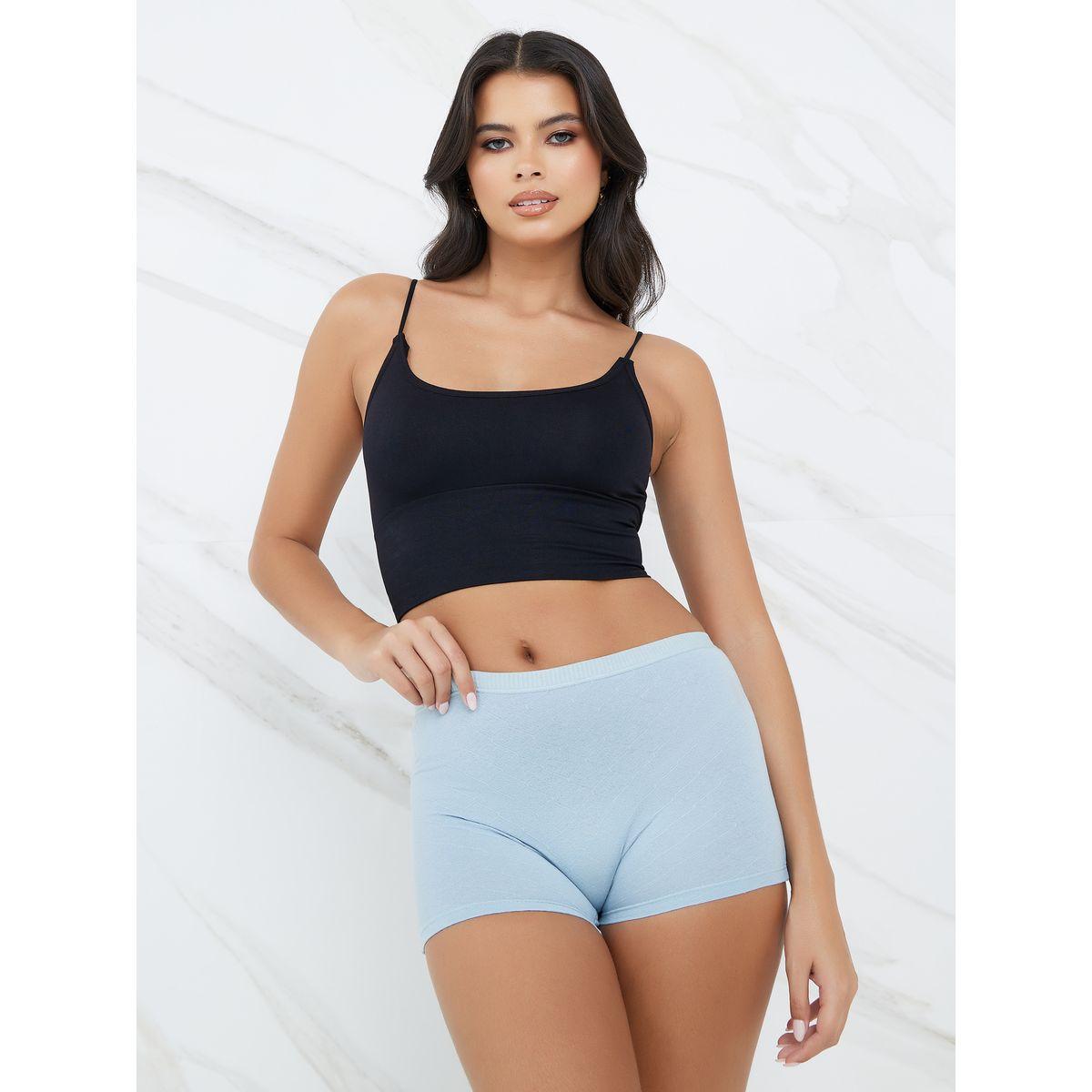 Styli Pack of 2 - Textured Cotton Shorts-women-clothing-lingerie-panties-image-2