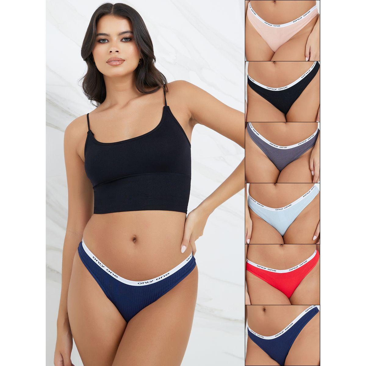 مجموعة من 6 سراويل داخلية ثونغ-women-clothing-lingerie-panties-image-1