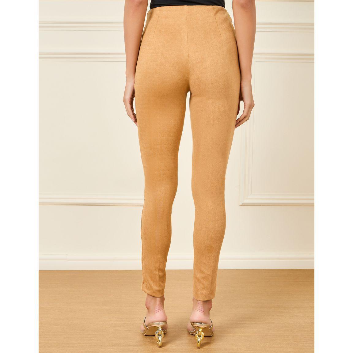 Styli High Rise Pintuck Suede Leggings-women-clothing-bottoms-trousers-image-4