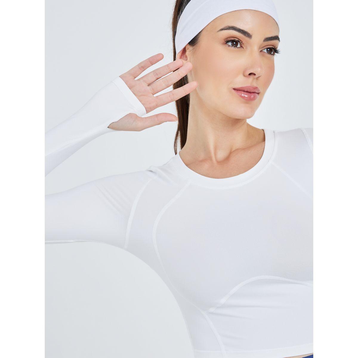 Styli Active Textured Back Panel Contour Effect Stitch Detail Crop Top-women-clothing-sportswearandactivewear-tshirtsandvests-image-4