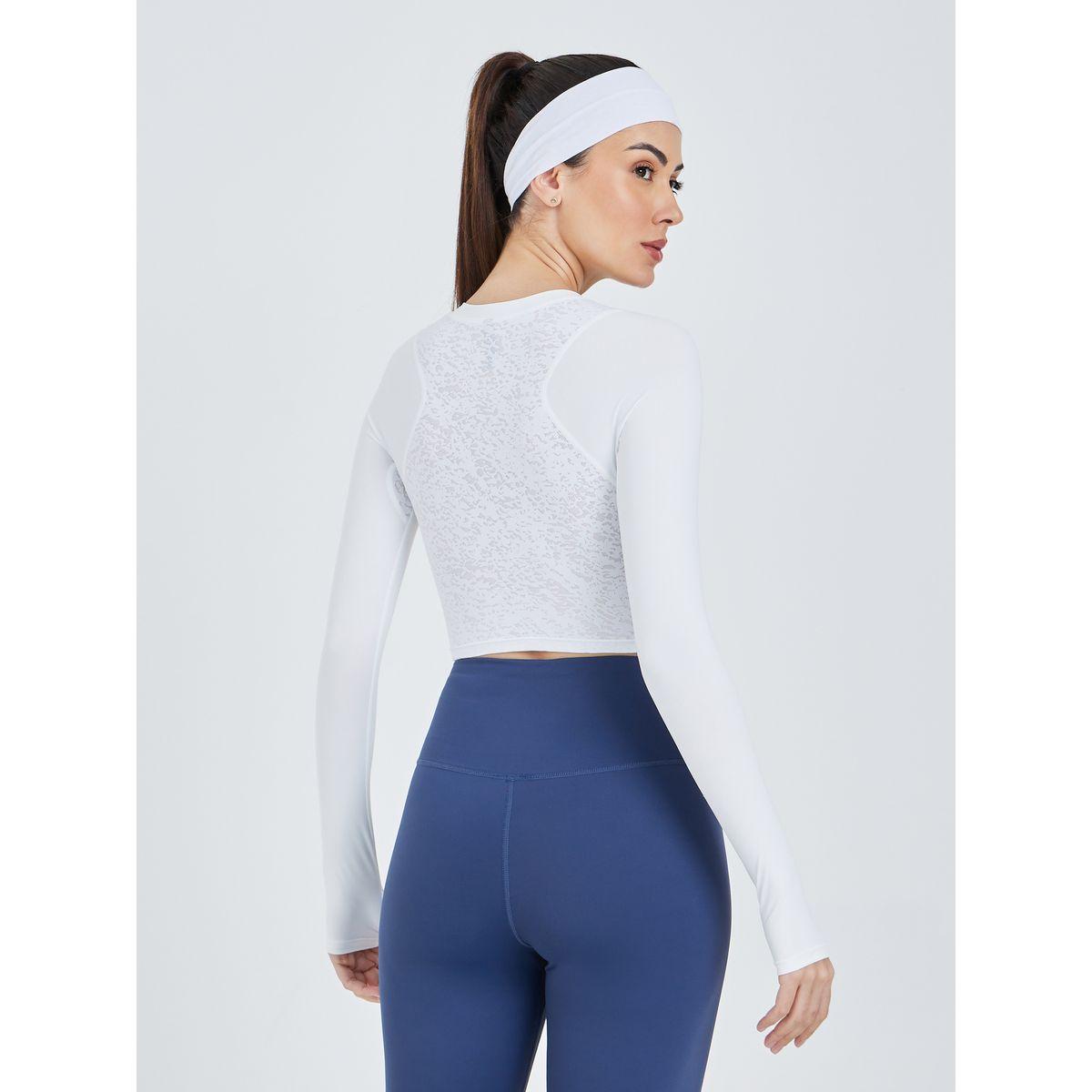 Styli Active Textured Back Panel Contour Effect Stitch Detail Crop Top-women-clothing-sportswearandactivewear-tshirtsandvests-image-6