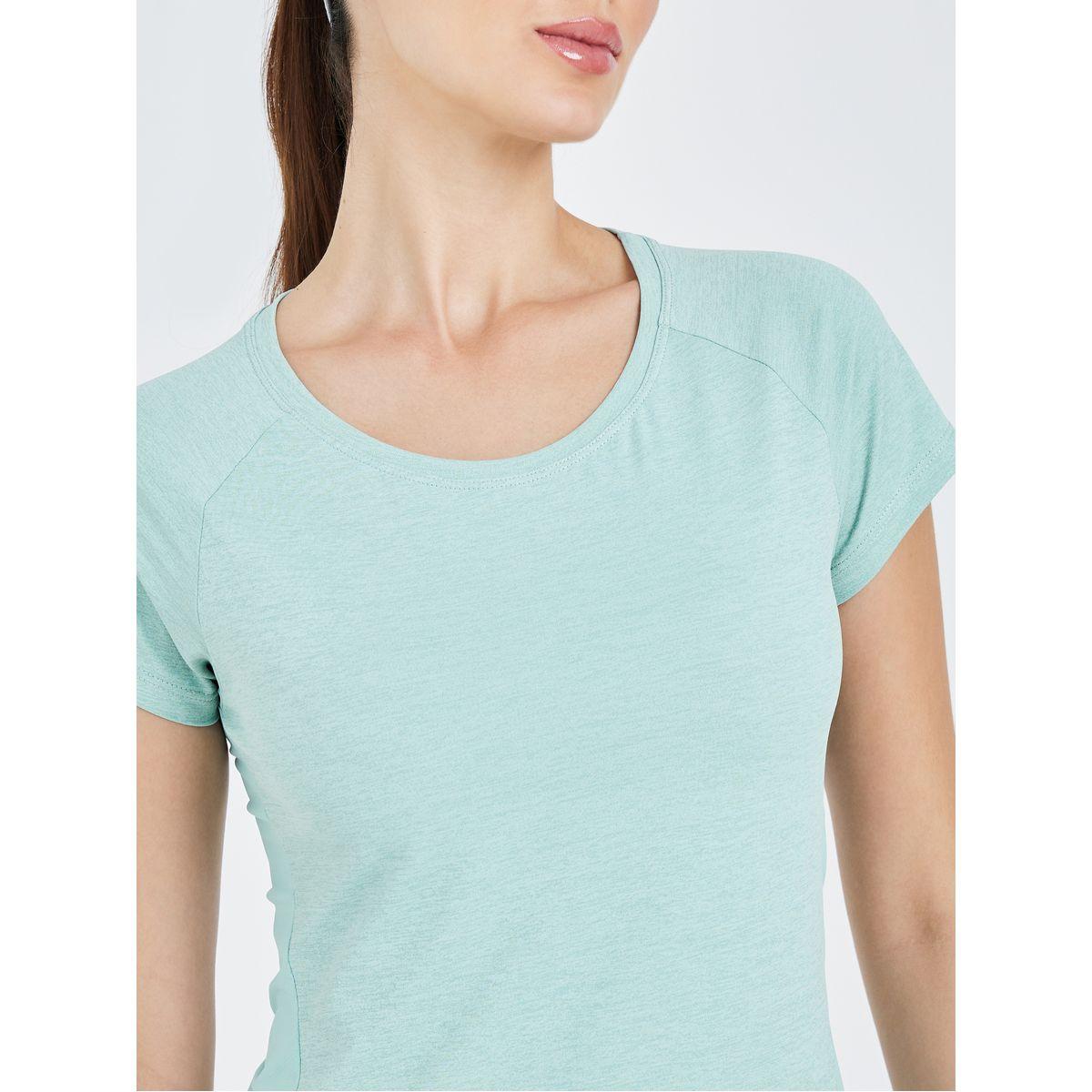 Styli Active Melange Front Panel & Perforated Back Panel Top-women-clothing-sportswearandactivewear-tshirtsandvests-image-3