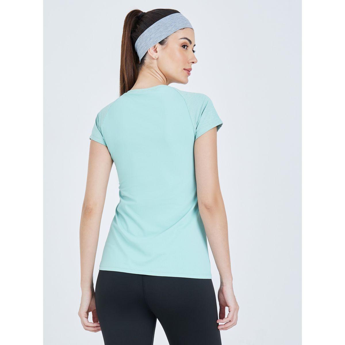 Styli Active Melange Front Panel & Perforated Back Panel Top-women-clothing-sportswearandactivewear-tshirtsandvests-image-4