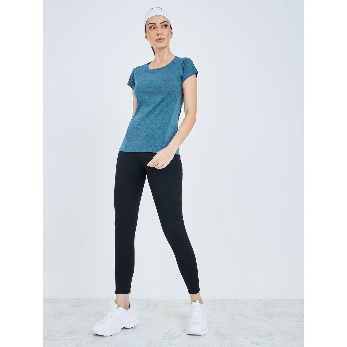 Styli Active Melange Front Panel & Perforated Back Panel Top-women-clothing-sportswearandactivewear-tshirtsandvests-image-2