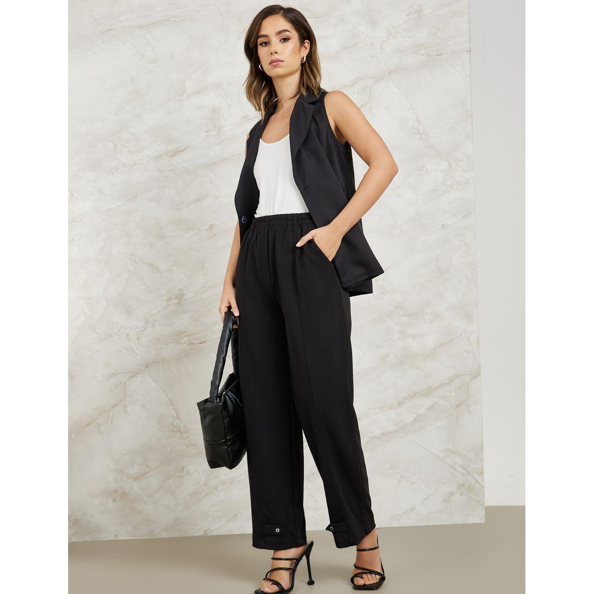 Styli Button Detail Pants with Pockets-women-clothing-bottoms-trousers-image-2