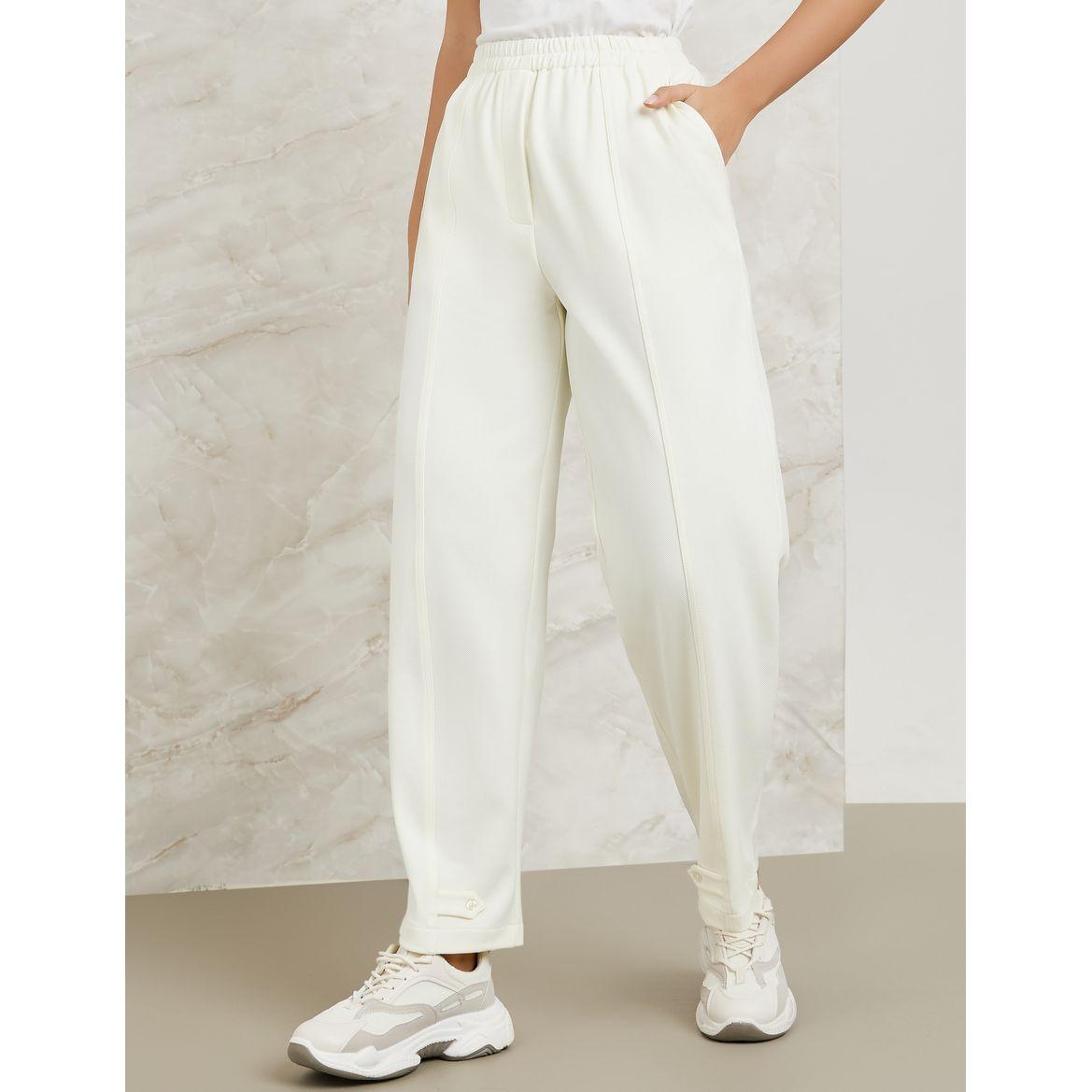 Styli Solid High Rise Button Detail Pants-women-clothing-bottoms-trousers-image-1