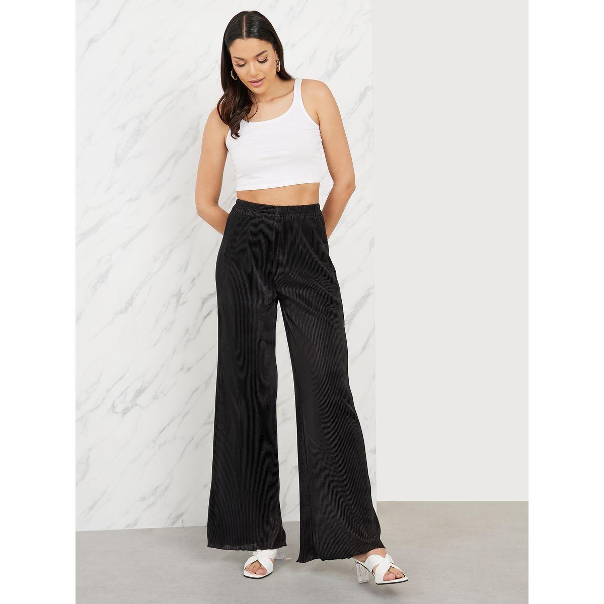 بنطال بارجل واسعة وخصر مطاطي-women-clothing-bottoms-trousers-image-1