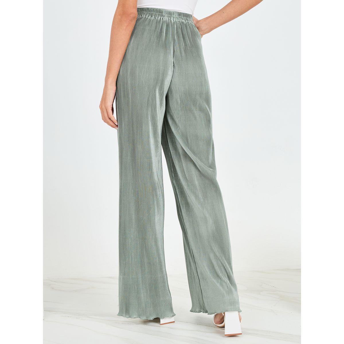 بنطال بأرجل واسعة وخصر مطاطي-women-clothing-bottoms-trousers-image-5