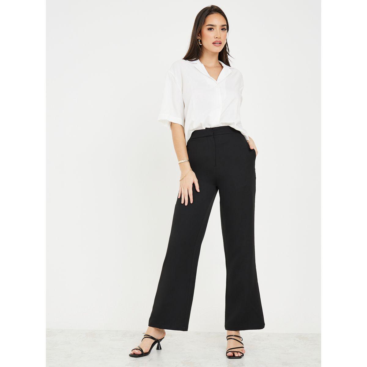بنطال بخصر عالي وجيب جانبي-women-clothing-bottoms-trousers-image-2