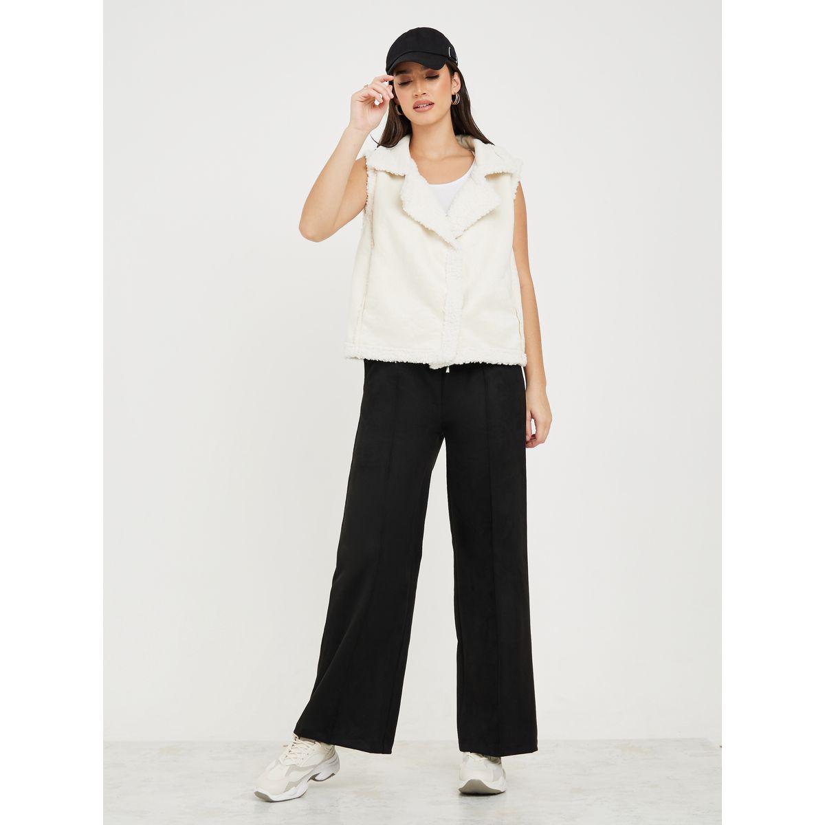 Styli Lightweight Suede Look Wide Leg Pants-women-clothing-bottoms-trousers-image-2