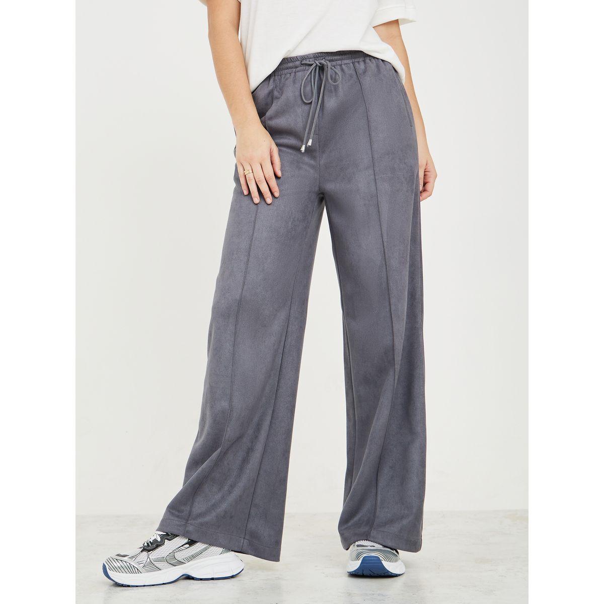 Styli Lightweight Suede Look Wide Leg Pants-women-clothing-bottoms-trousers-image-2