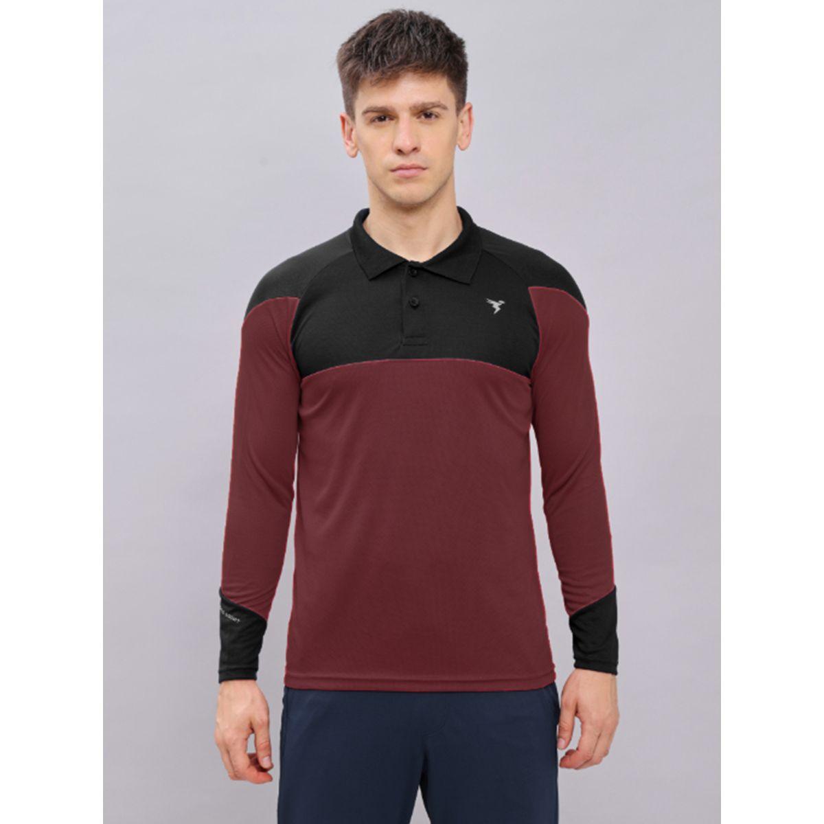 Technosport Colorblock Long Sleeves Polo Neck Active T-shirt-men-clothing-sportswearandactivewear-tshirtsandpolos-image-1