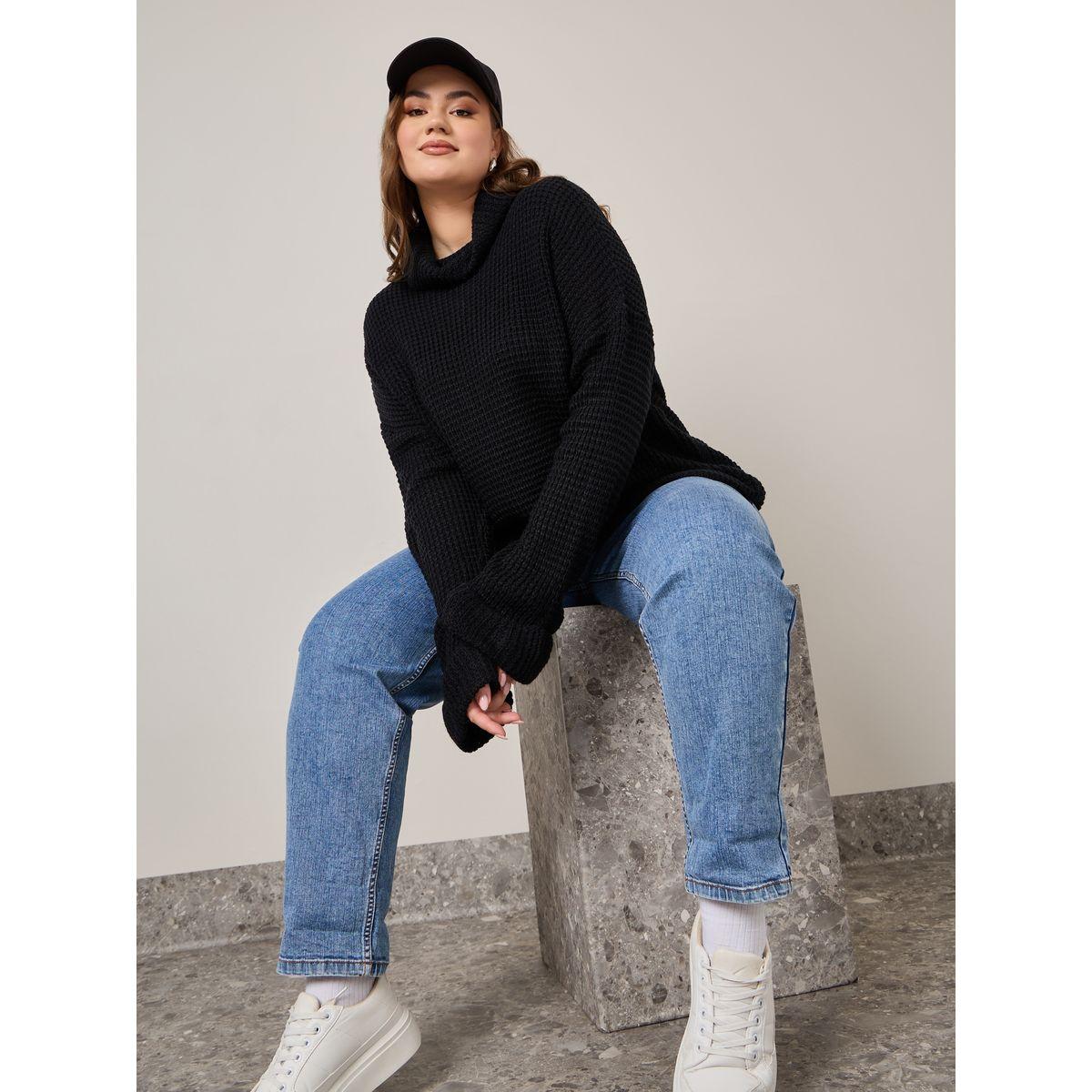 سويتر محبوك بقصة واسعة-women-winterwear-hoodiesandsweatshirts-hoodies-image-1