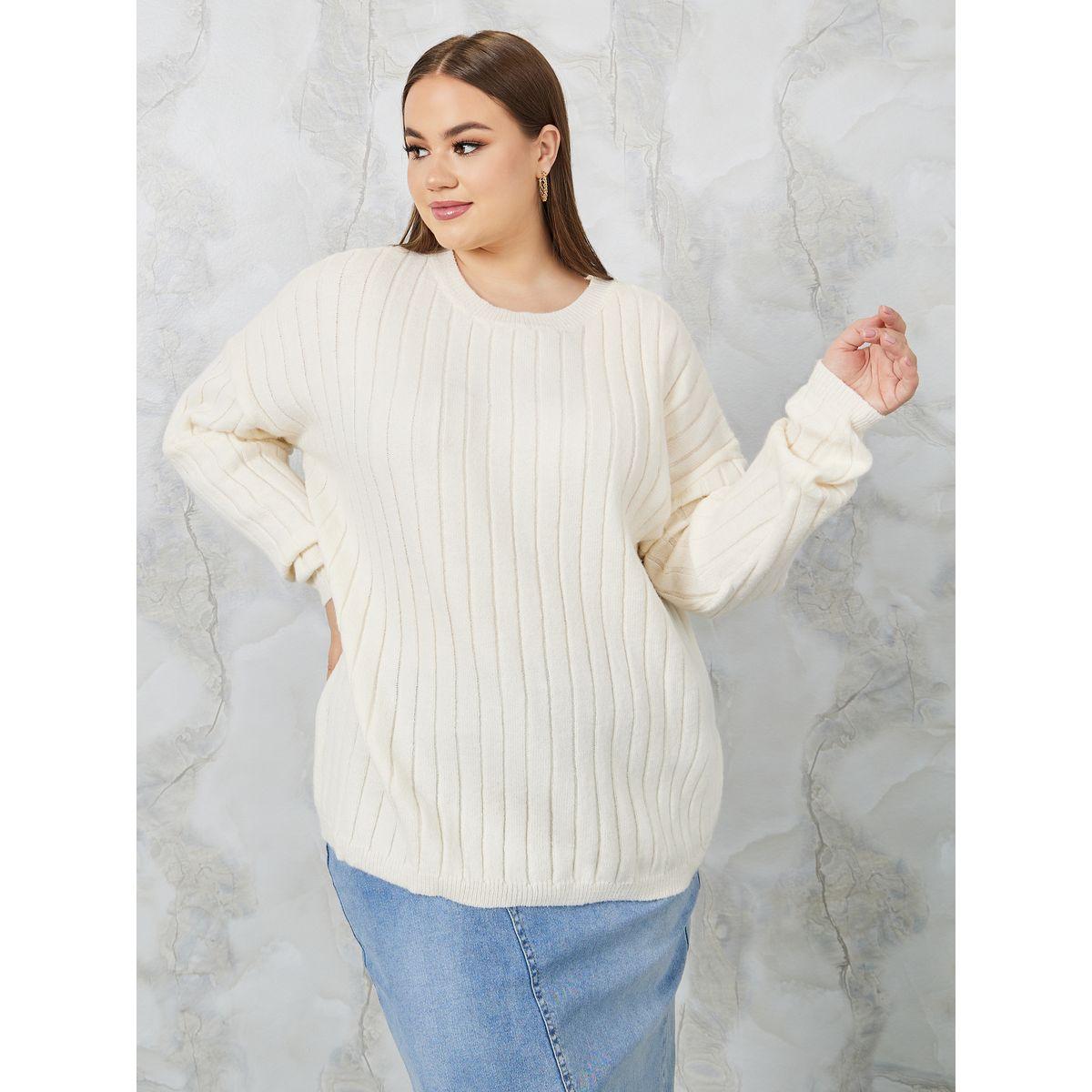 سويتر واسع بتفاصيل مضلعة-women-winterwear-hoodiesandsweatshirts-hoodies-image-1