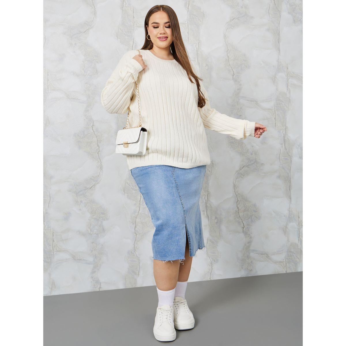 Styli Plus Oversized Longline Ribbed Knit Sweater-women-winterwear-hoodiesandsweatshirts-hoodies-image-2