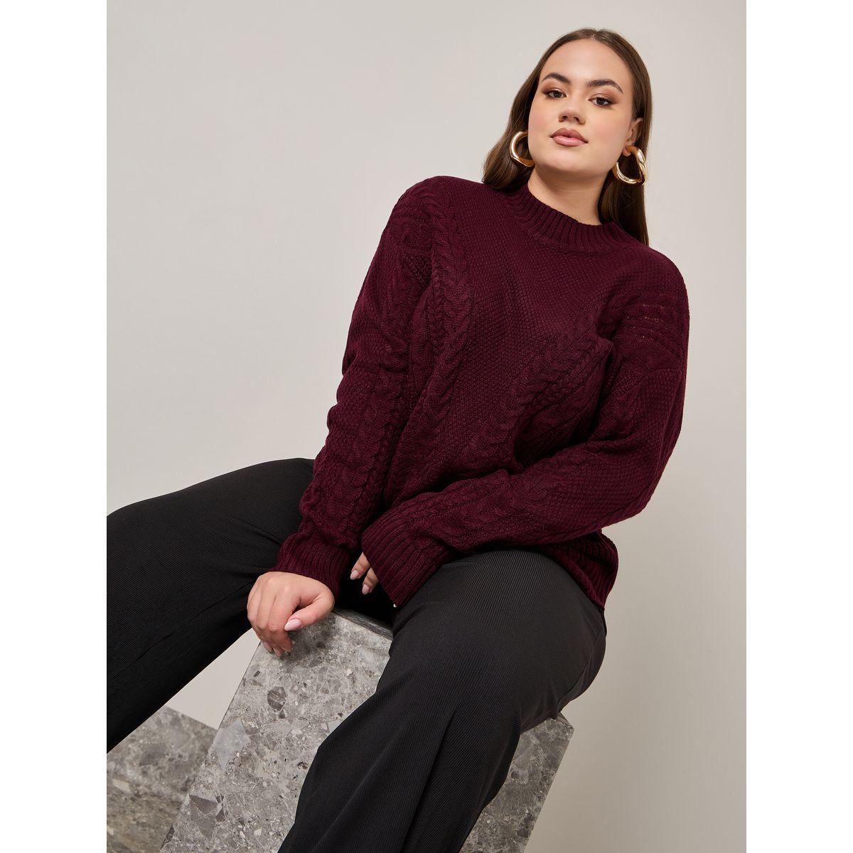 سويتر محبوك بياقة دائرية-women-winterwear-hoodiesandsweatshirts-hoodies-image-5