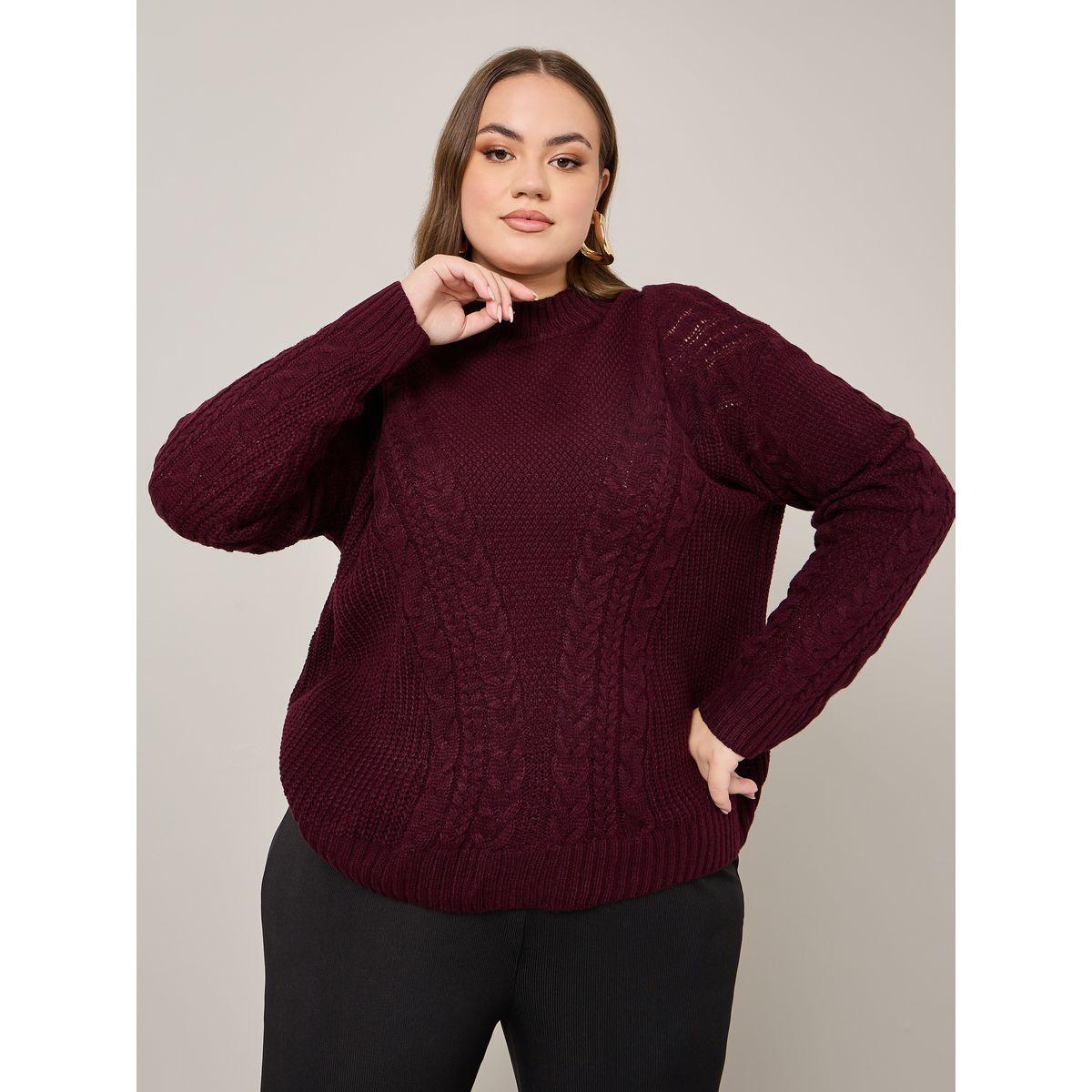 سويتر محبوك بياقة دائرية-women-winterwear-hoodiesandsweatshirts-hoodies-image-3
