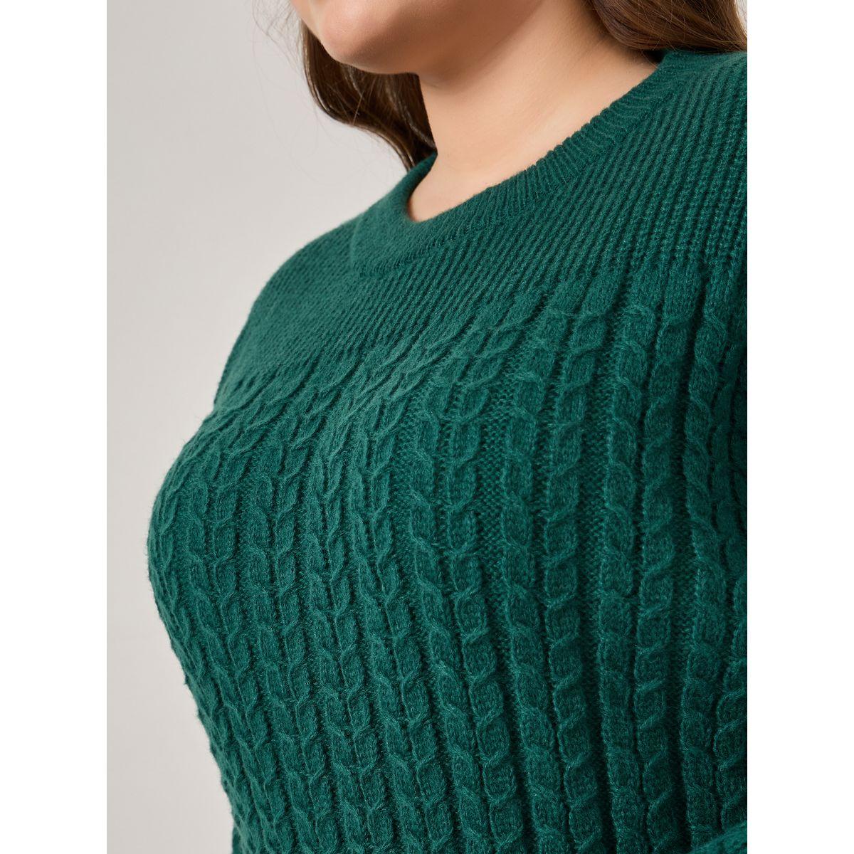 Styli Plus Brushed Yarn Cable Knit Sweater-women-winterwear-hoodiesandsweatshirts-hoodies-image-3