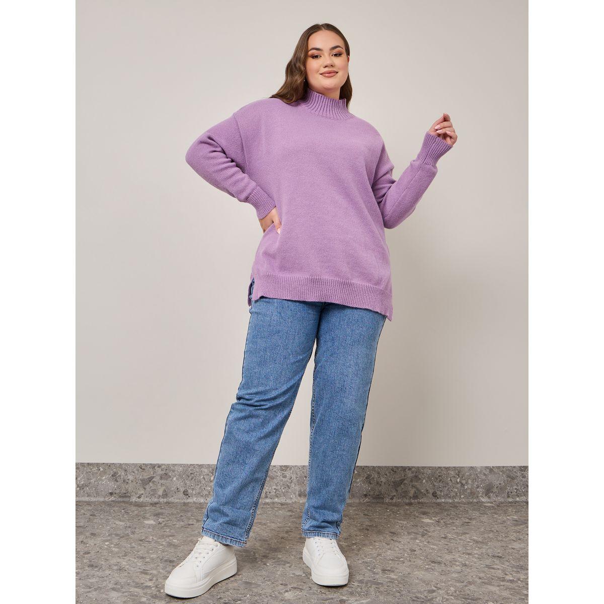 سويتر سادة بياقة عالية وشق جانبي-women-winterwear-hoodiesandsweatshirts-hoodies-image-3