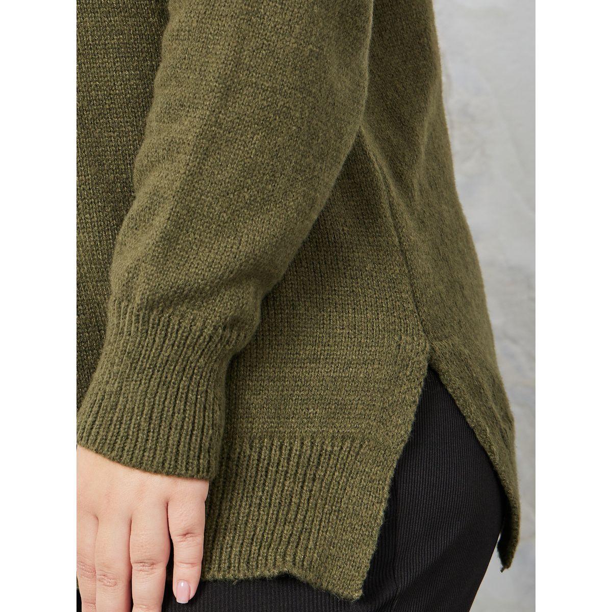 Styli Plus High Neck Knit Sweater with Side Slits-women-winterwear-hoodiesandsweatshirts-hoodies-image-3