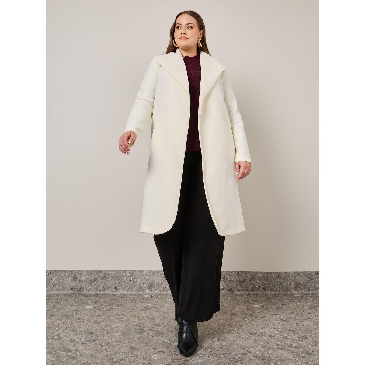 Styli Plus Regular Fit Wool Like Belted Coat-women-clothing-coatsandjackets-coats-image-2
