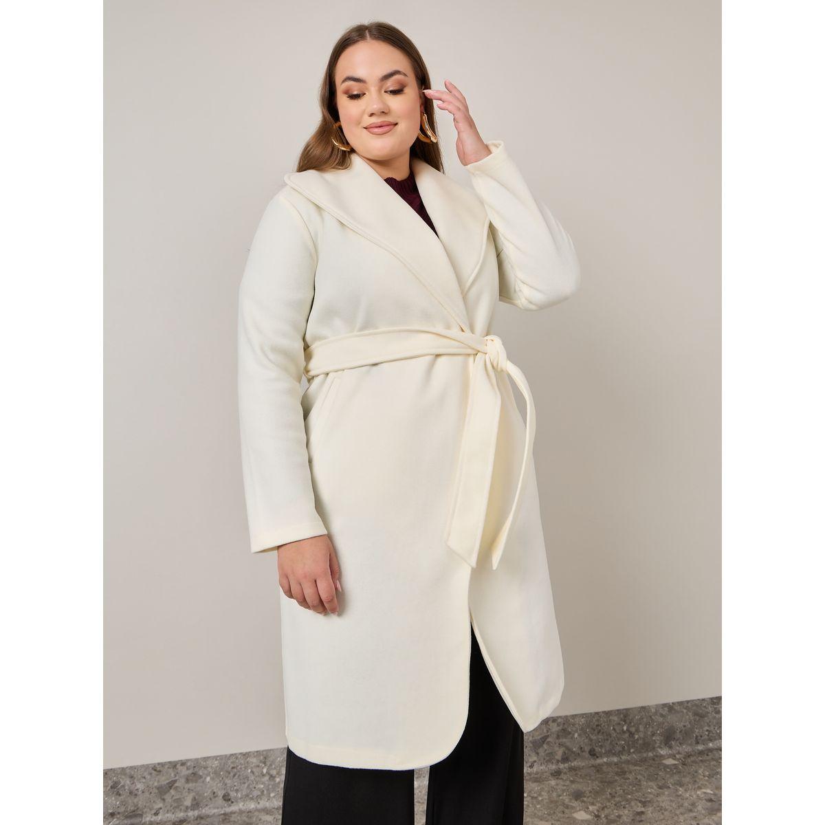 Styli Plus Regular Fit Wool Like Belted Coat-women-clothing-coatsandjackets-coats-image-4