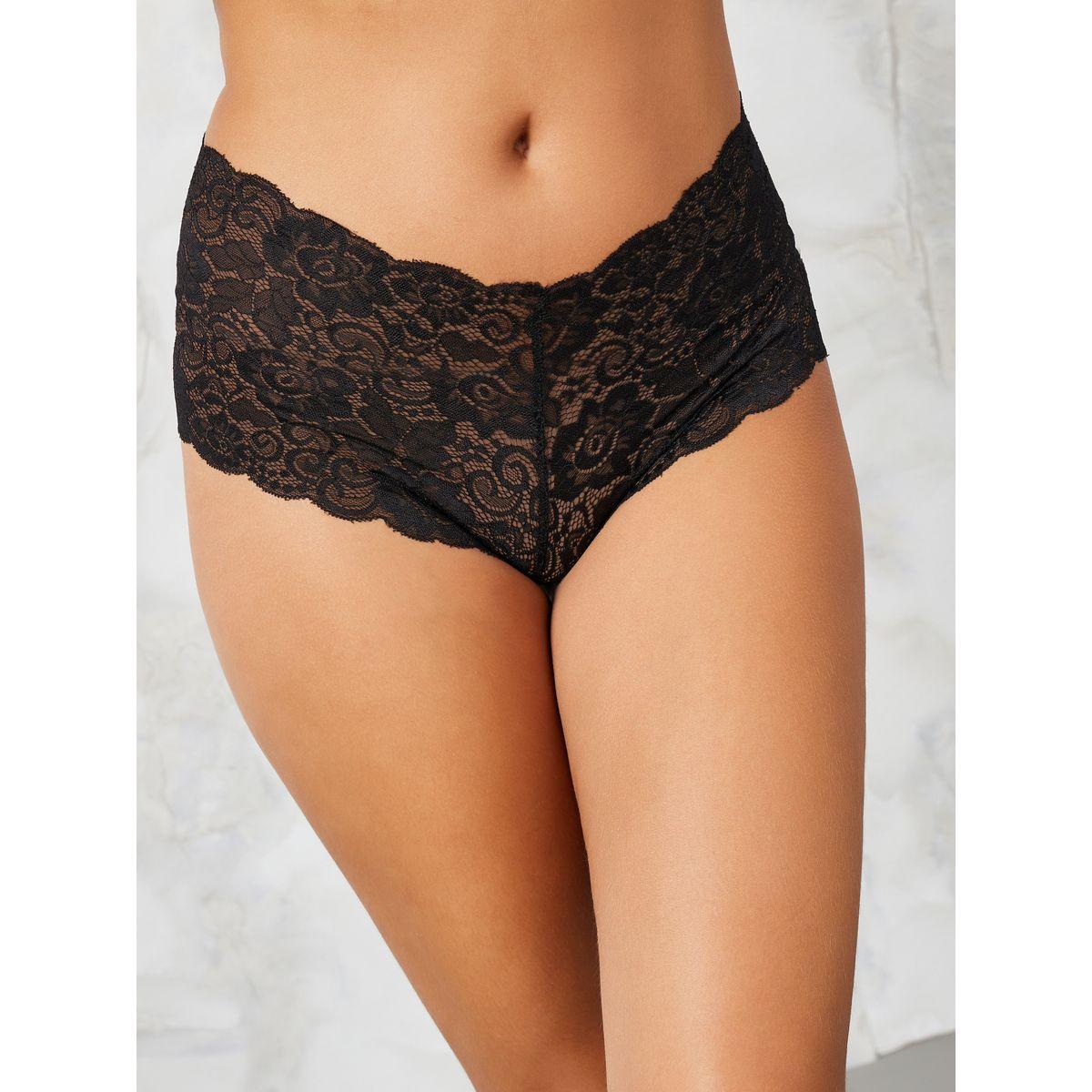 Styli Satin Bow Scalloped Edge AOP Lace Bralette & Boyshort Set-women-clothing-lingerie-lingeriesets-image-5