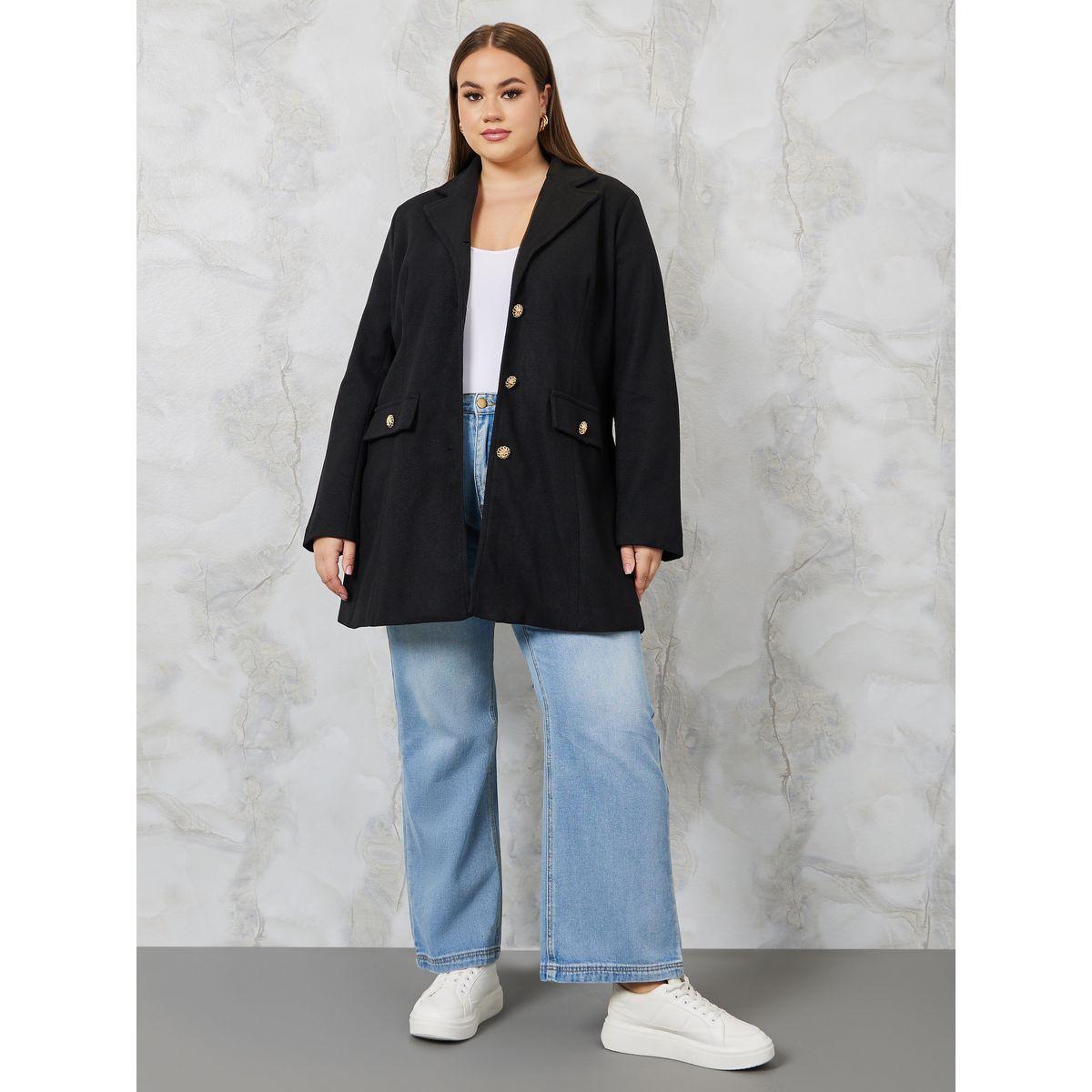 معطف سادة طويل بأزرار غلق-women-clothing-coatsandjackets-coats-image-4