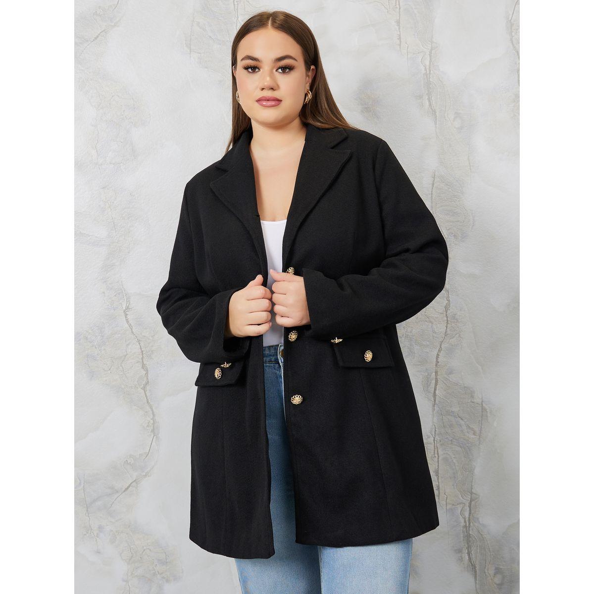 معطف سادة طويل بأزرار غلق-women-clothing-coatsandjackets-coats-image-3