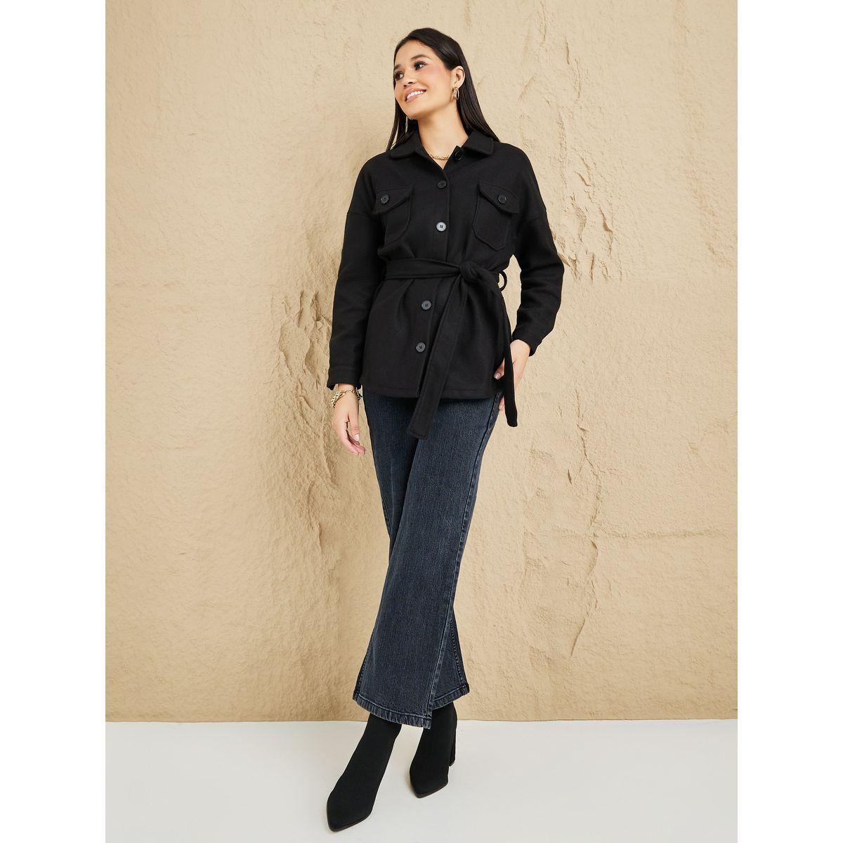 Styli Regular Fit Longline Belted Shacket-women-winterwear-coatsandjackets-jackets-image-2