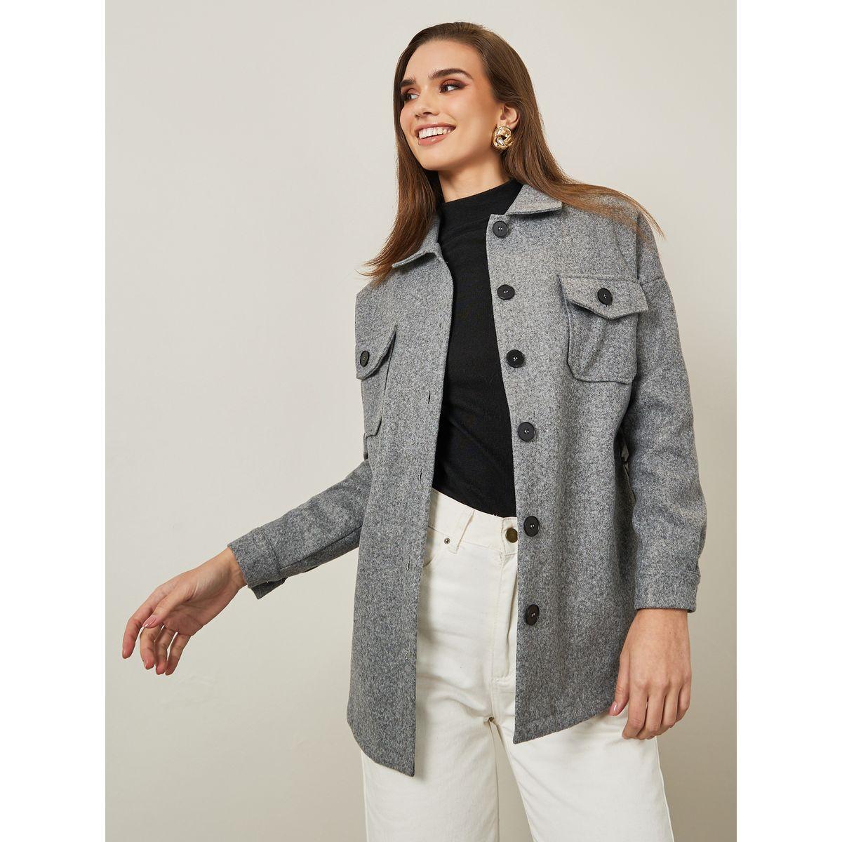 Styli Regular Fit Longline Belted Shacket-women-winterwear-coatsandjackets-jackets-image-3