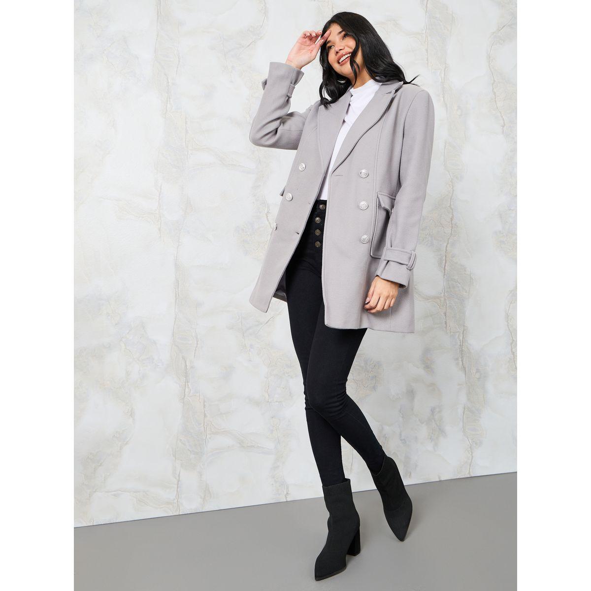 Styli Regular Fit Longline Pocket Detail Double Breasted Coat-women-clothing-coatsandjackets-coats-image-3