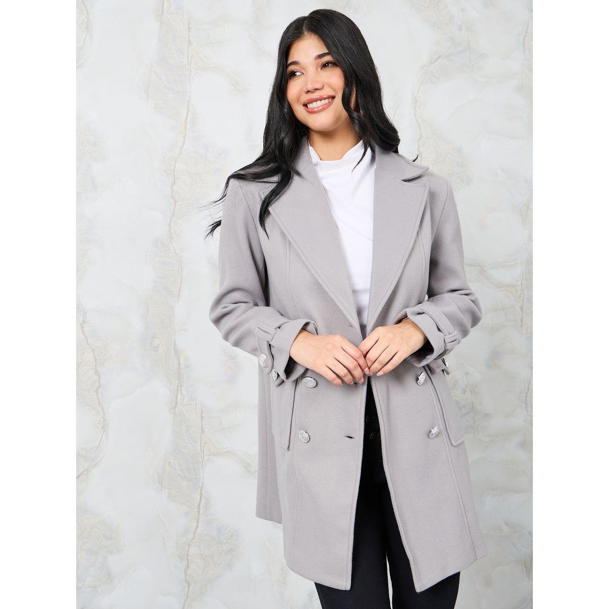 Styli Regular Fit Longline Pocket Detail Double Breasted Coat-women-clothing-coatsandjackets-coats-image-4