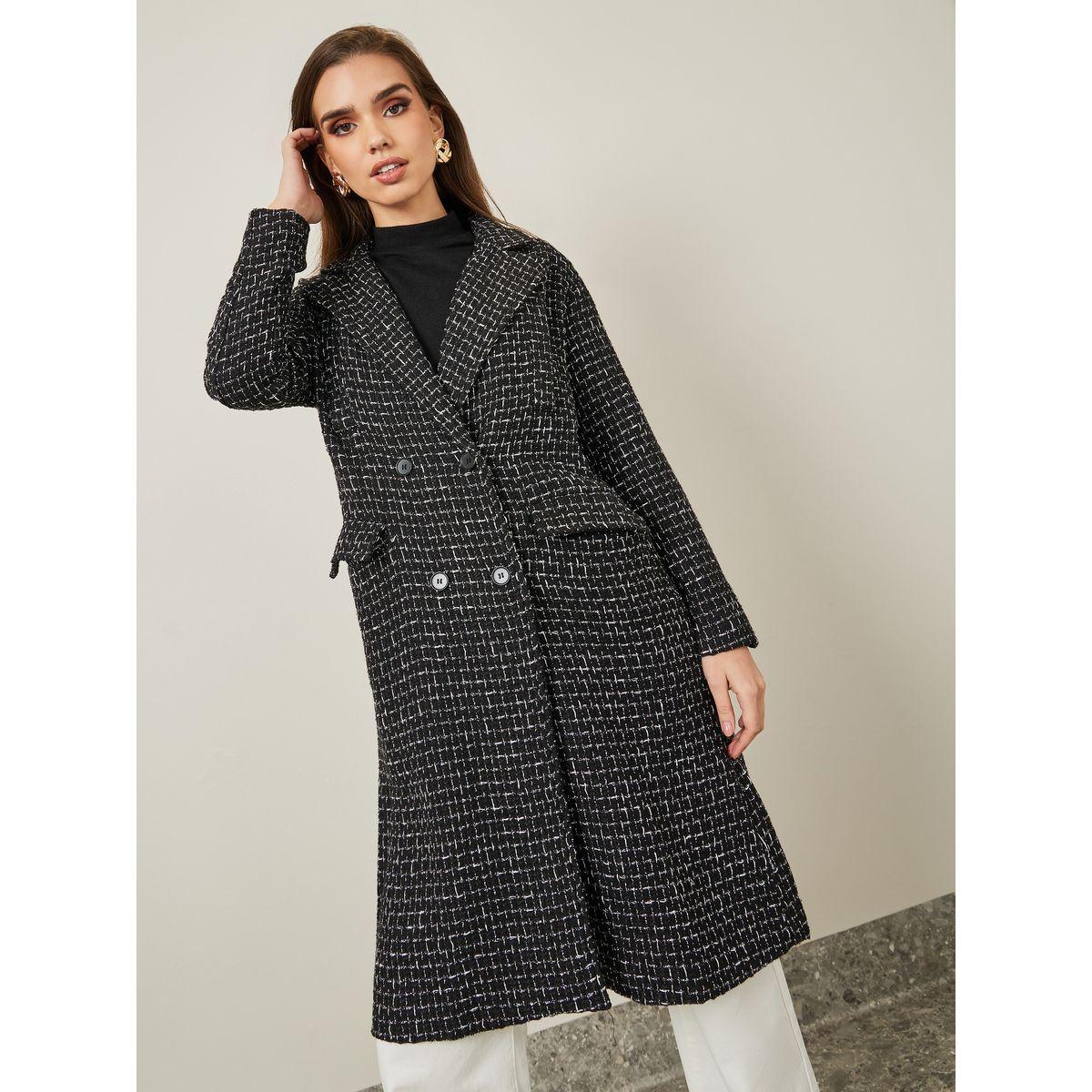 Styli Oversized Double Breasted Knee Length Tweed Coat-women-clothing-coatsandjackets-coats-image-3