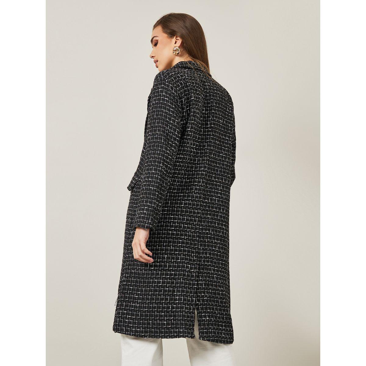 Styli Oversized Double Breasted Knee Length Tweed Coat-women-clothing-coatsandjackets-coats-image-5