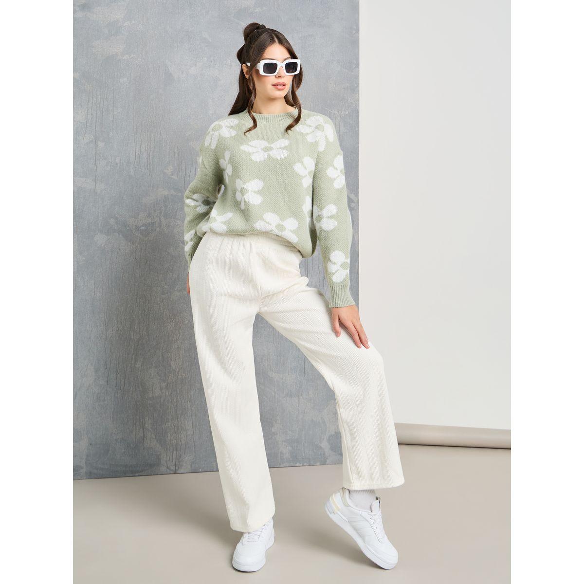 Styli Relaxed Textured Wide Leg Pants-women-clothing-bottoms-trousers-image-1
