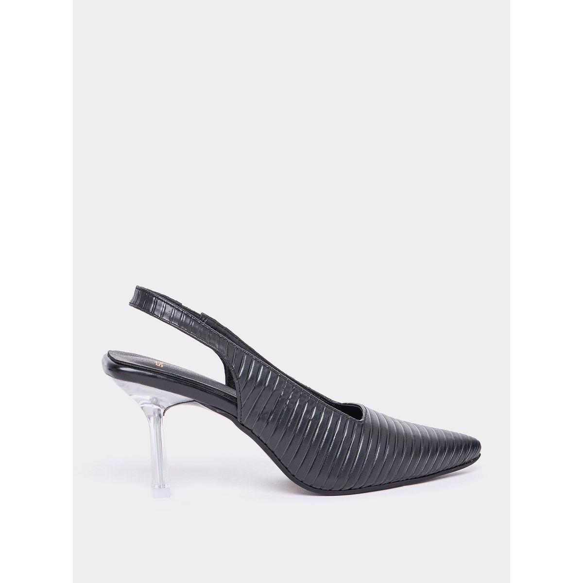 Styli Pointed Toe Slingback Textured Pumps-women-shoes-heels-image-2