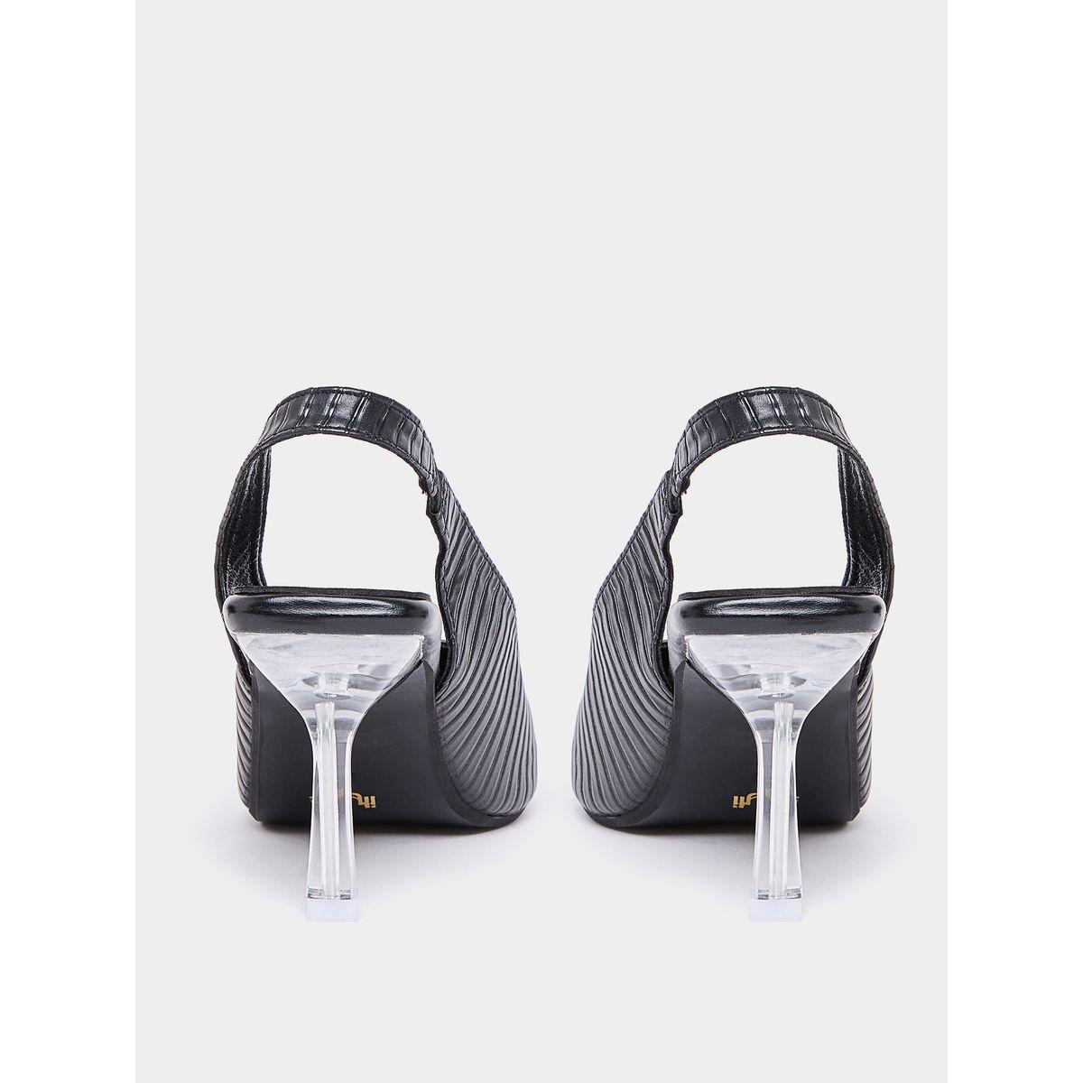 Styli Pointed Toe Slingback Textured Pumps-women-shoes-heels-image-4