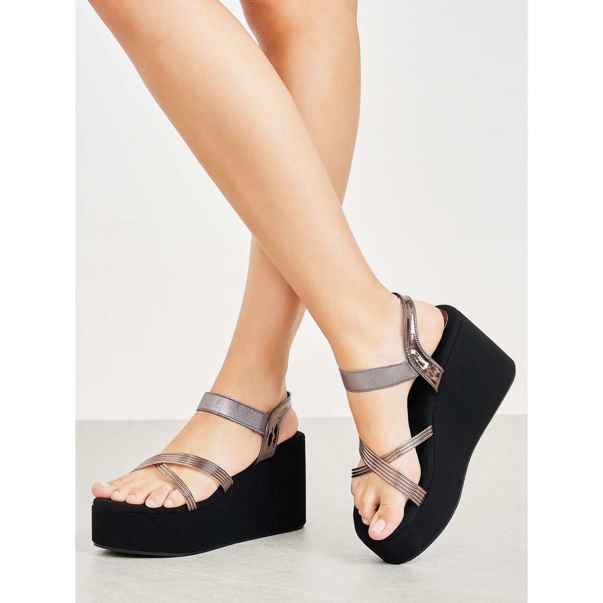 Styli Cross Strap Wedge Sandals-women-shoes-heels-image-1