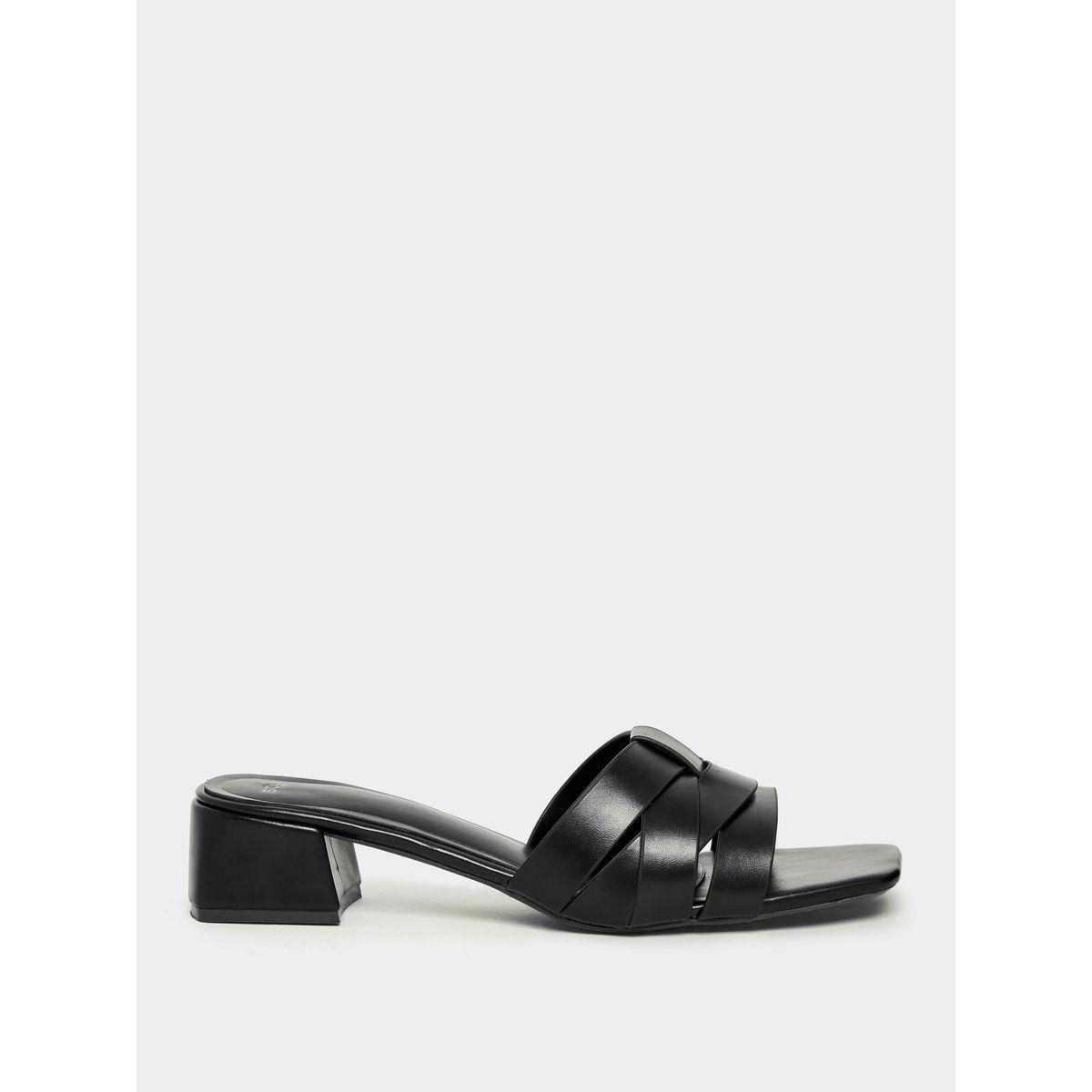 Styli Weave Style Strap Low Heel Sandals-women-shoes-heels-image-2