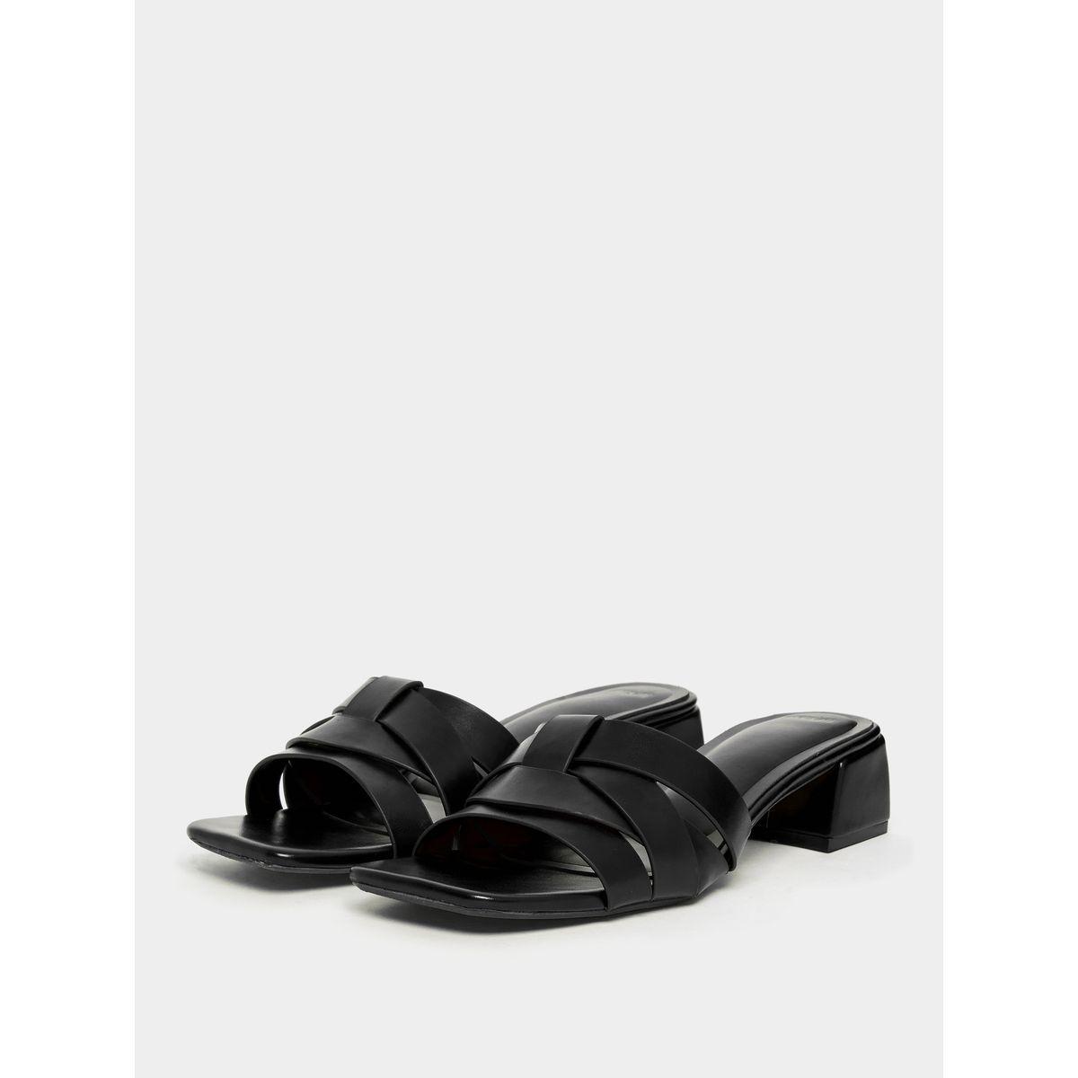 Styli Weave Style Strap Low Heel Sandals-women-shoes-heels-image-3