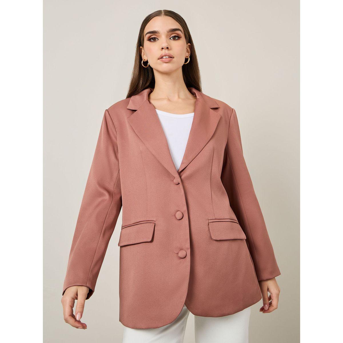 Styli Oversized Longline Double Breasted Twill Blazer-women-clothing-coatsandjackets-blazers-image-1