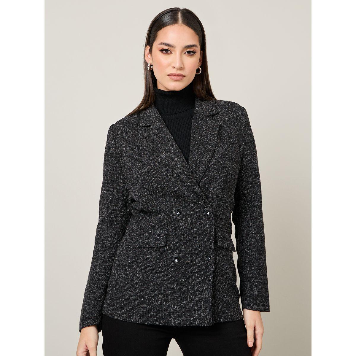 Styli Regular Fit Double Breasted Tweed Blazer-women-clothing-coatsandjackets-blazers-image-3