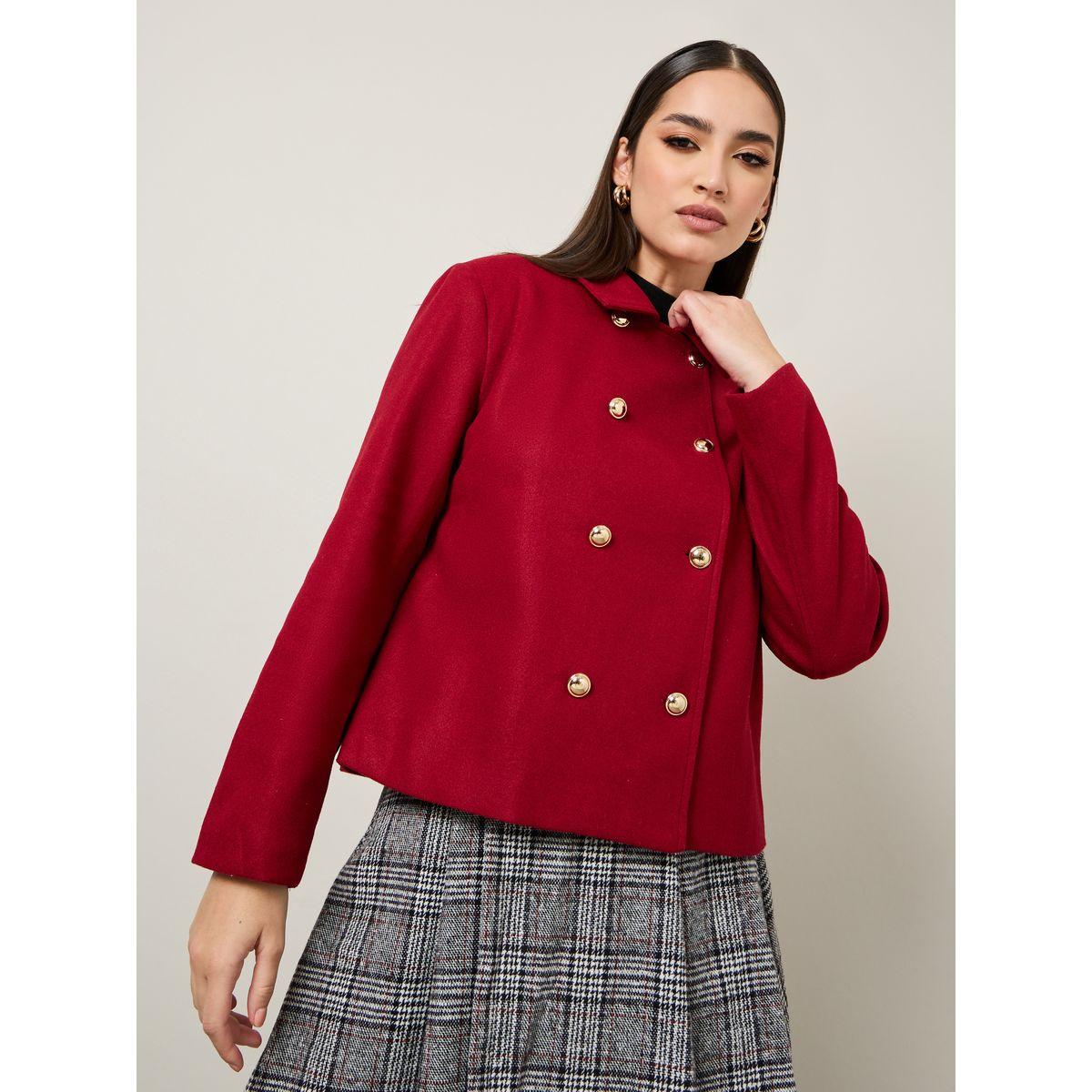 Styli Regular Fit Wool Like Tailored Jacket-women-winterwear-coatsandjackets-jackets-image-1