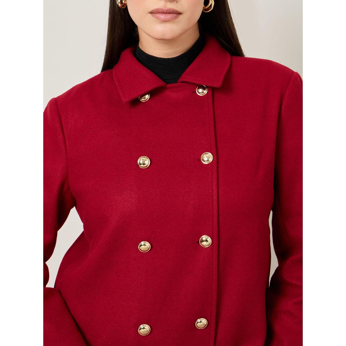 Styli Regular Fit Wool Like Tailored Jacket-women-winterwear-coatsandjackets-jackets-image-4
