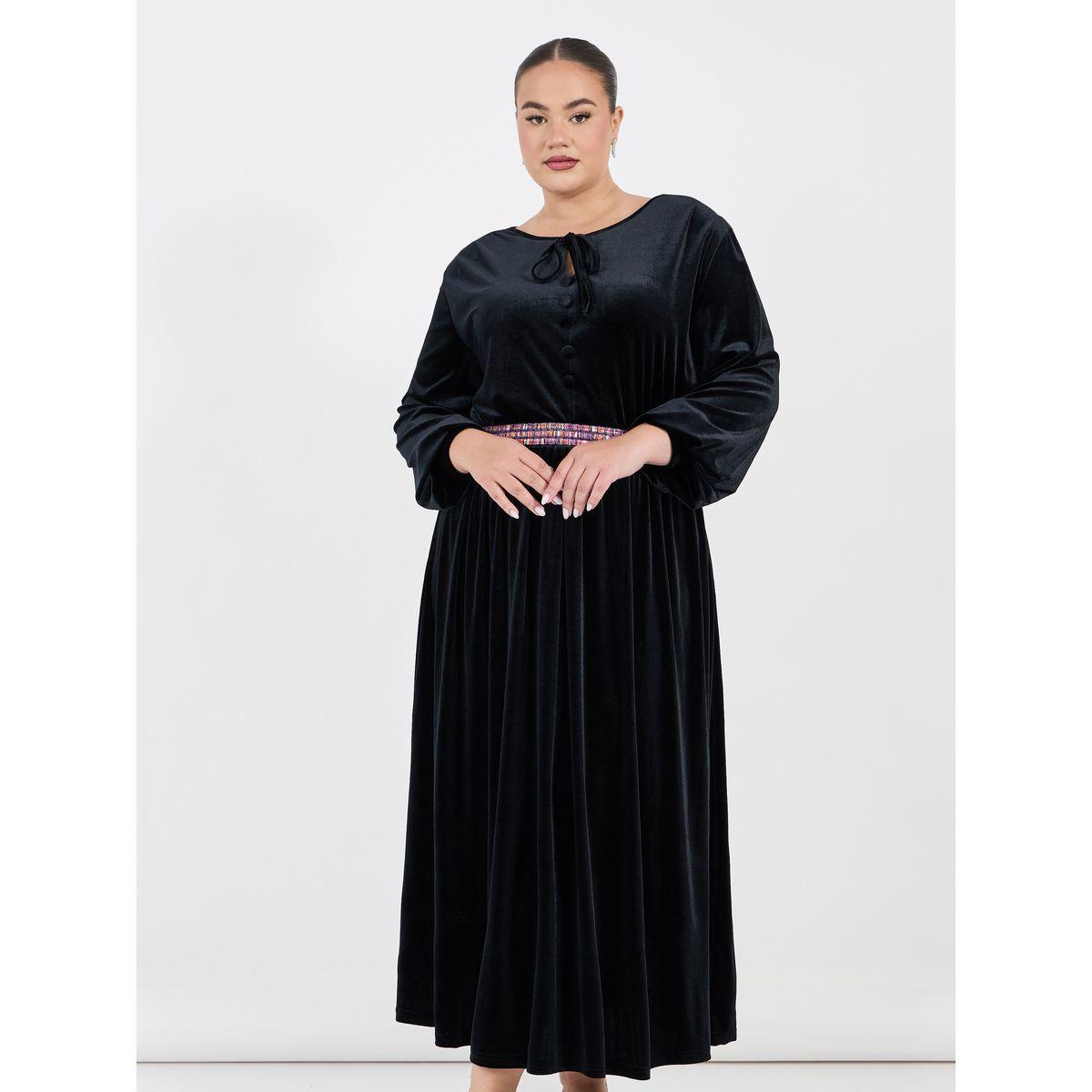 فستان طويل بمقاس كبير وخصر بتفاصيل مُطرّزة-women-clothing-dresses-image-5