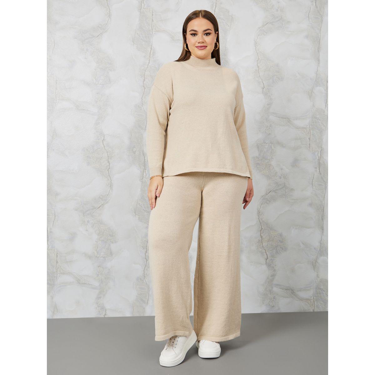 Styli Plus High Neck Knit Sweater & Pants Co-Ords-women-clothing-dresses-image-2